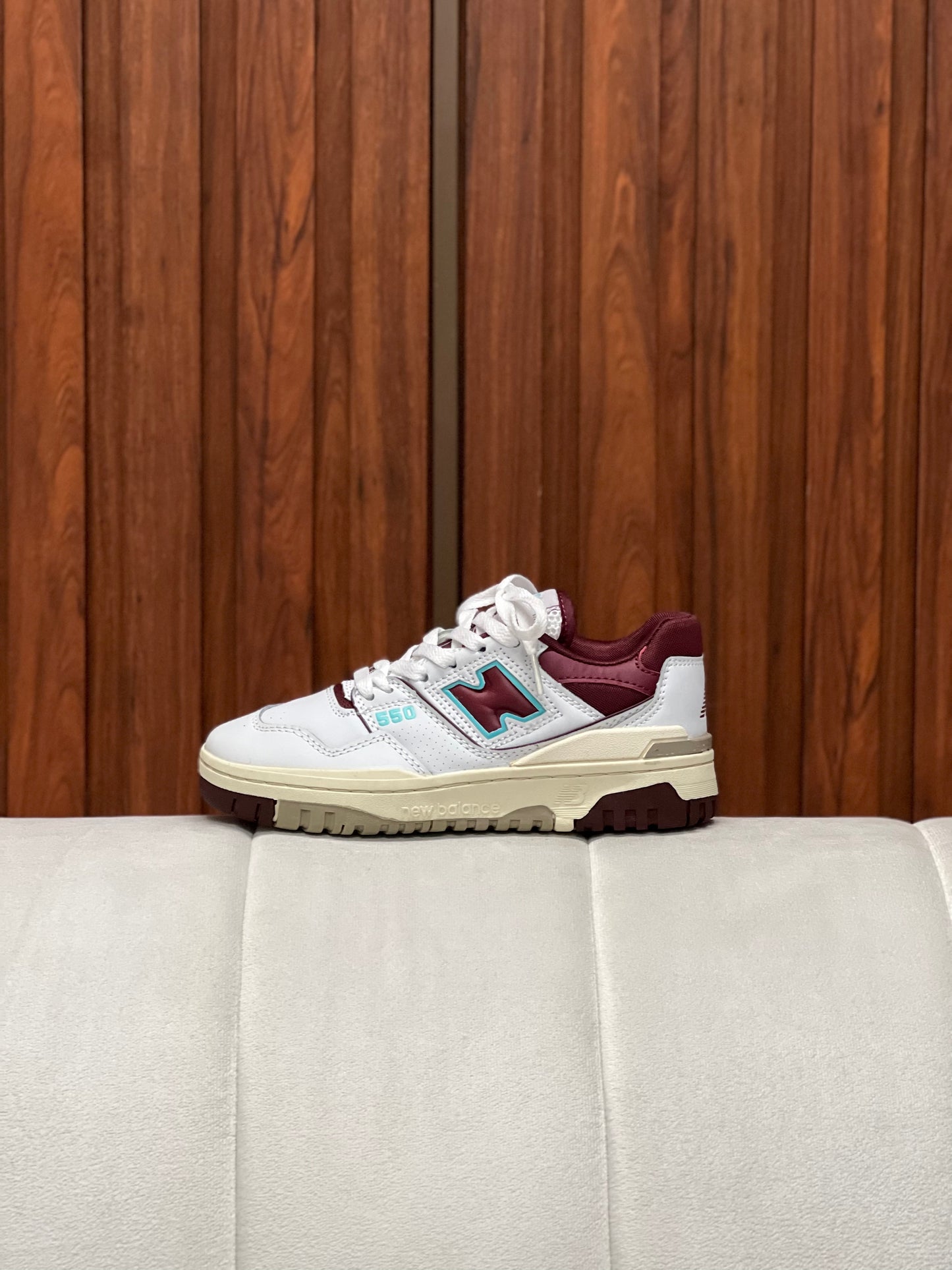 New Balance 550 Burgundy Cyan