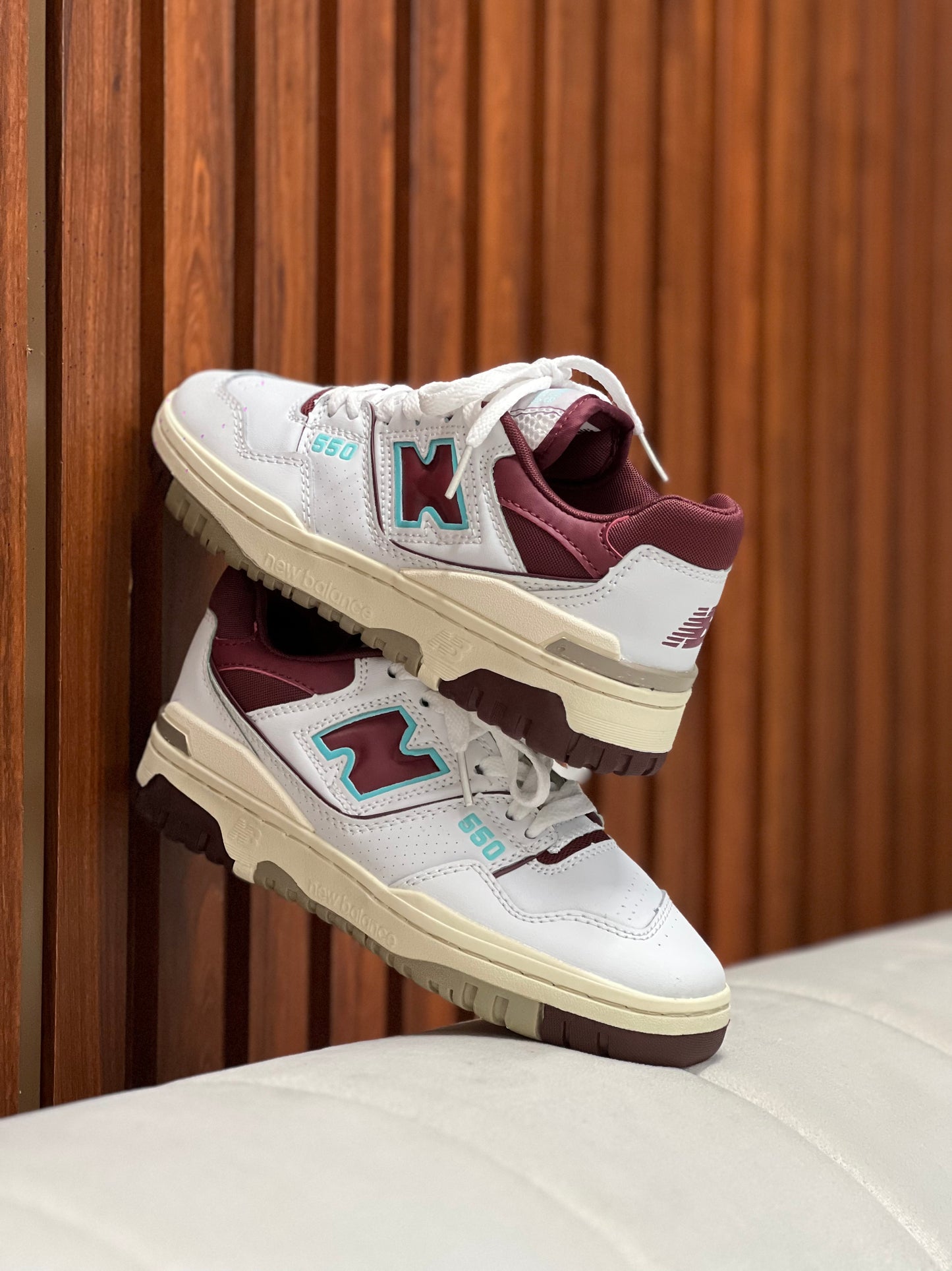 New Balance 550 Burgundy Cyan