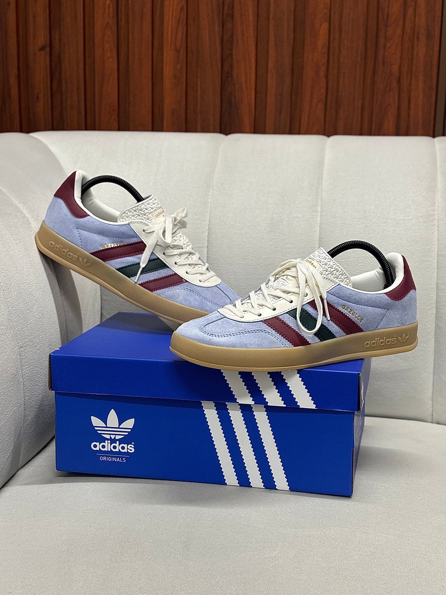 Adidas Gazelle Indoor Blue Dawn Collegiate Burgundy