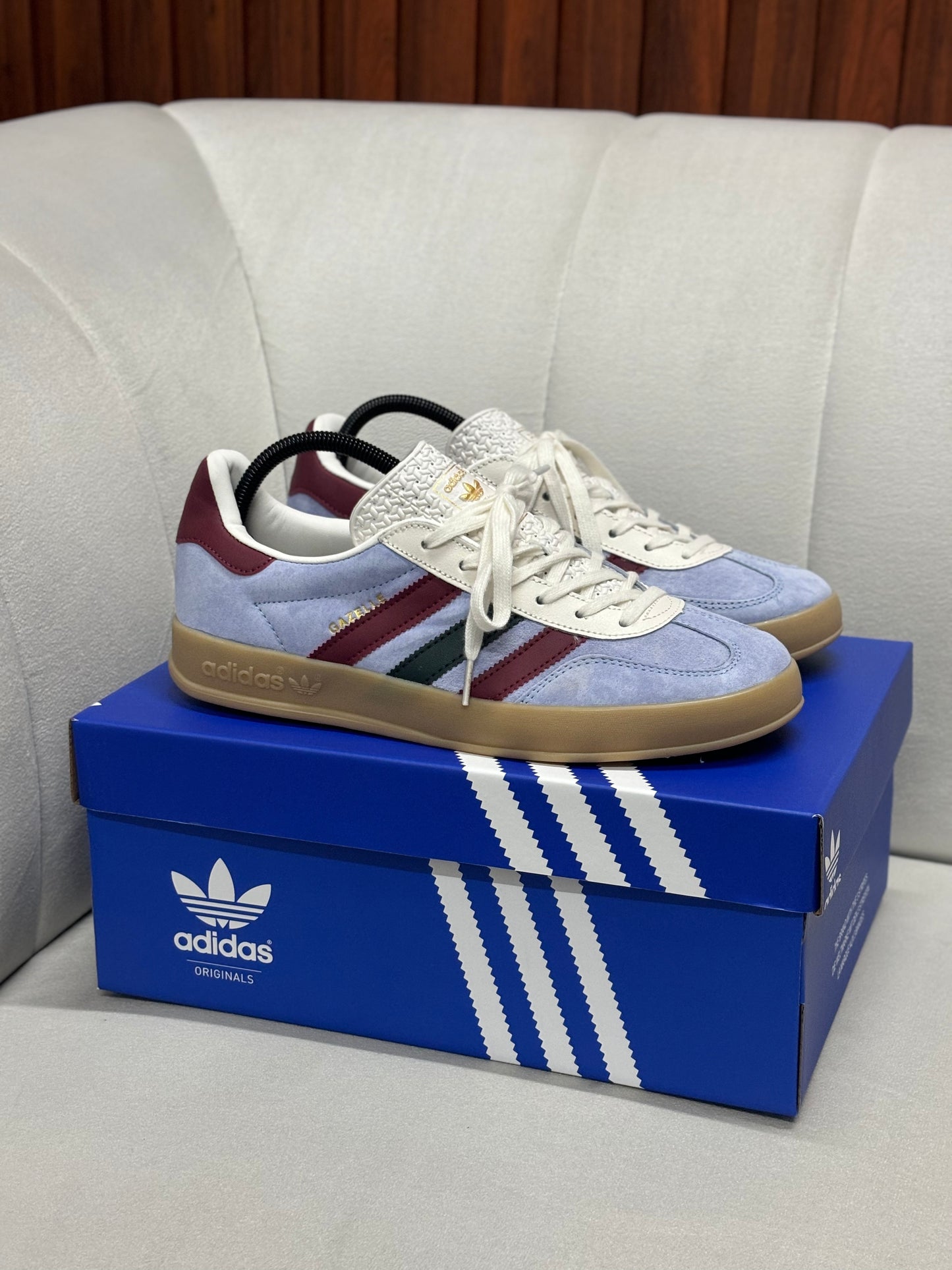 Adidas Gazelle Indoor Blue Dawn Collegiate Burgundy