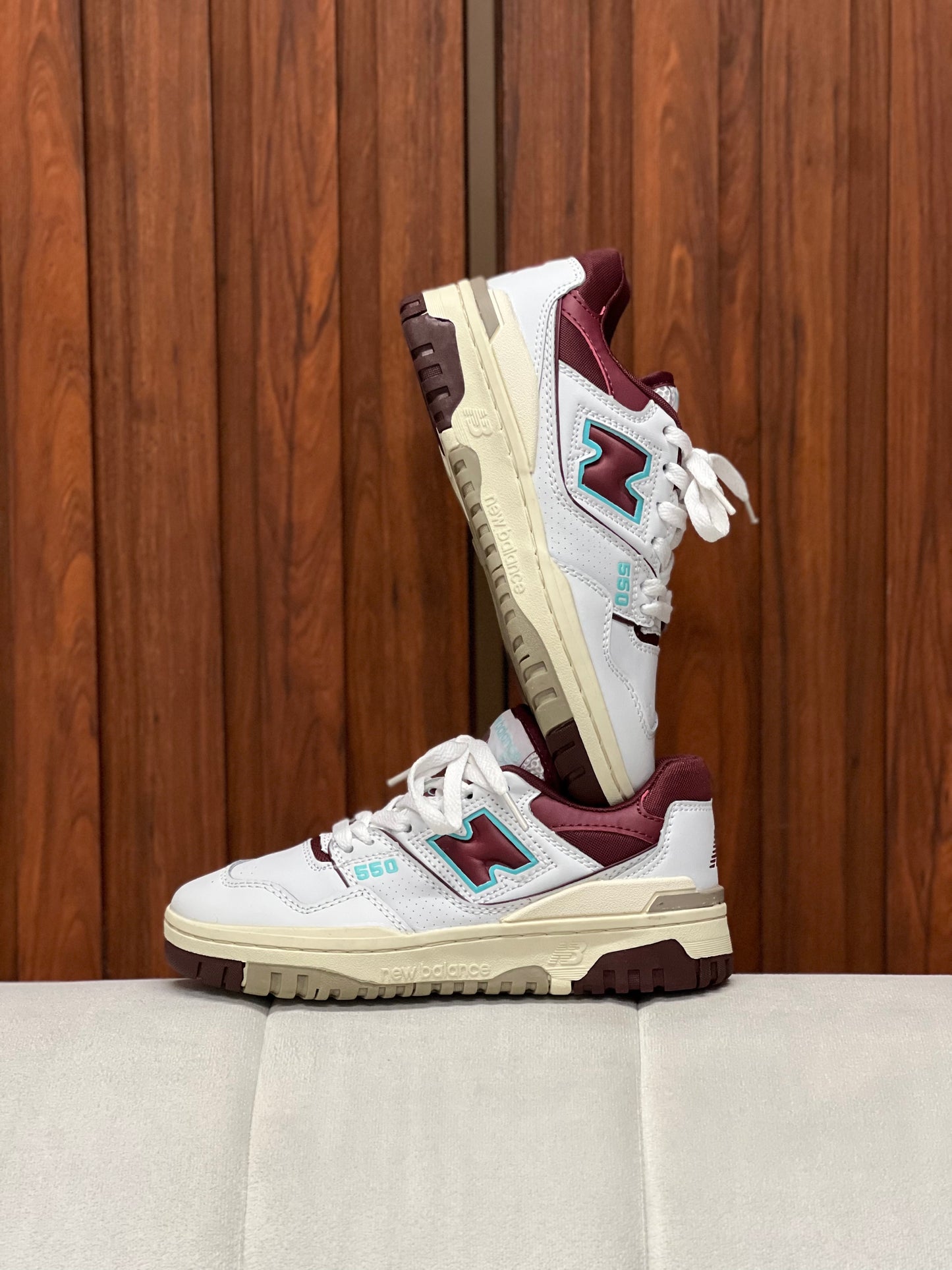 New Balance 550 Burgundy Cyan