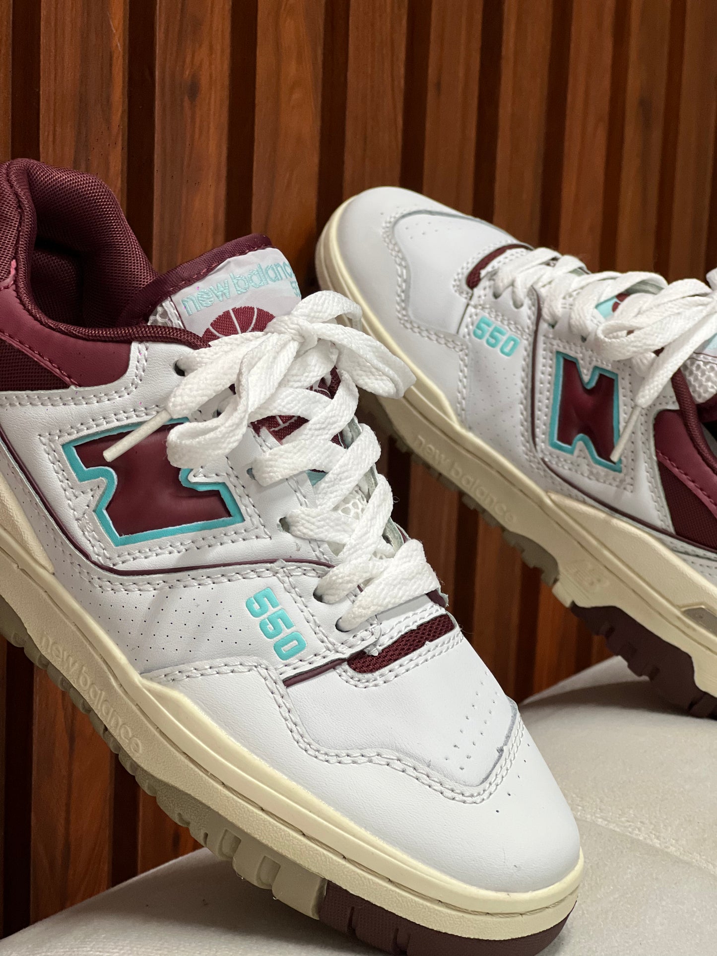 New Balance 550 Burgundy Cyan